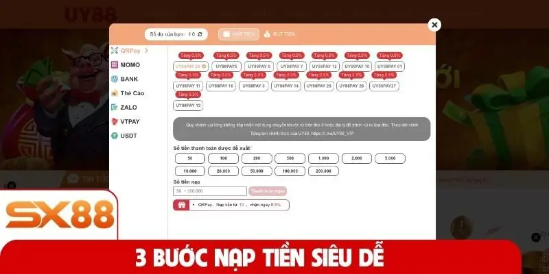 3 bước nạp tiền siêu dễ
