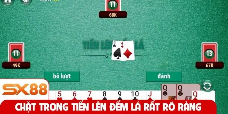 Chặt trong tiến lên đếm lá rất rõ ràng