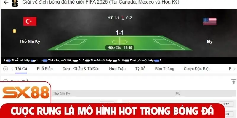 Cược rung là mô hình hot trong bóng đá