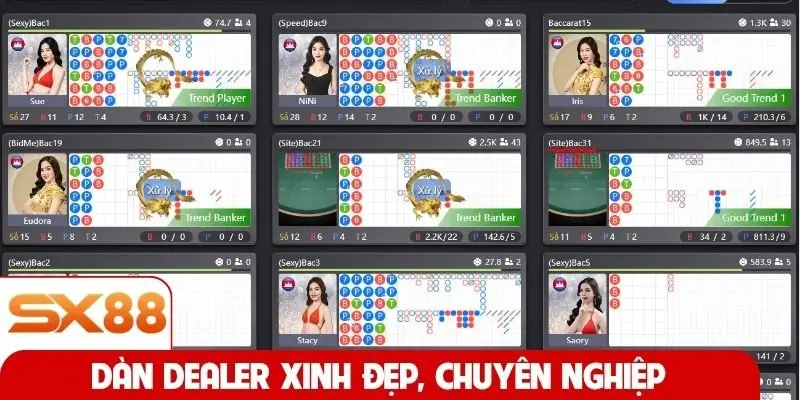 Dàn dealer xinh đẹp, chuyên nghiệp