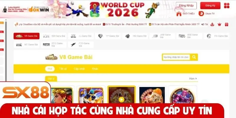 Nhà cái SX88 hợp tác cùng nhà cung cấp game uy tín