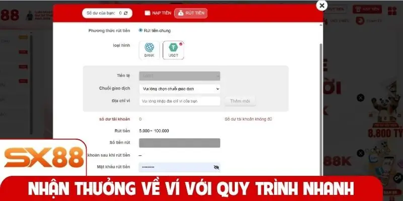 Nhận thưởng nhanh về ví với quy trình nhanh chóng