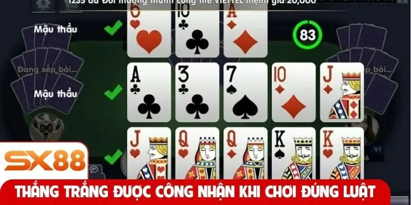 Thắng trắng được công nhận khi chơi đúng luật